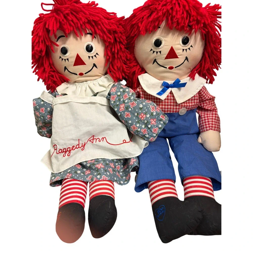 Raggedy Ann 85th &‎ Andy 80th Birthday Commemorative Plush Doll Set Vintage